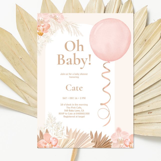 Boho Girl Baby Shower Invitation (Creator Uploaded)