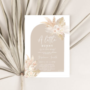 Boho Girl Bunny Rabbit Baby Shower Invitation