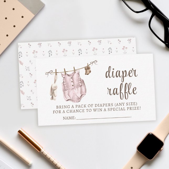 Boho girl clothes diaper raffle baby shower cards (Creator Uploaded)