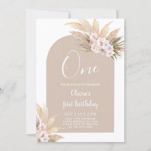 Boho Girl First Birthday Party Invitation