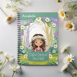 Boho Girl Green "Take Care of Yourself" Notebook