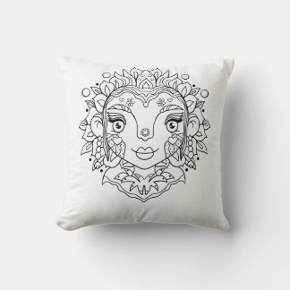 Boho Girl Mandala Cushion