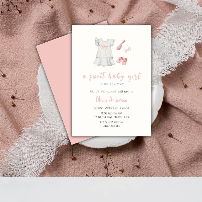 Boho Girl Outfit Baby Shower  Invitation (Boho Girl Outfit Baby Shower Invitation)