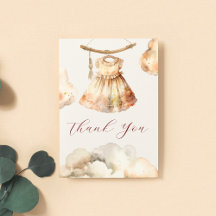 Boho Girl Outfit Baby Shower Thank You
