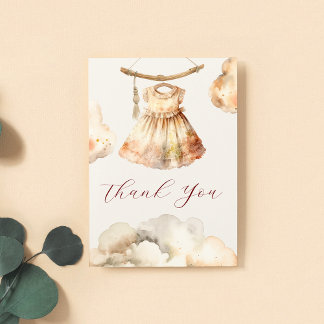 Boho Girl Outfit Baby Shower Thank You