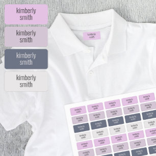 Boho Girl School Name Labels