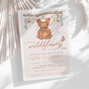 Boho Girl Wildflower Baby in Bloom Shower Invitation