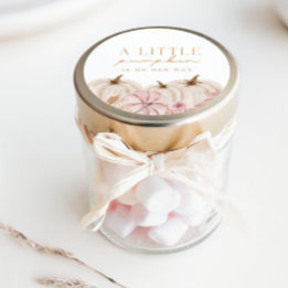 Boho Girls Pampas Grass Pumpkin Custom Classic Round Sticker