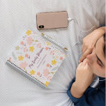 Boho Girly Personalised Daily Planner<br><div class="desc">Trendy Daily Planner with soft and elegant pastel coloured flowers illustration by Abi Isa Lee. Add you name or initials or text & year using the customise menu.</div>