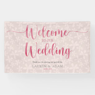 Boho Girly Pink Wedding  Banner