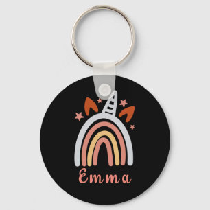 Boho Girly Rainbow With Personalised Name Key Ring