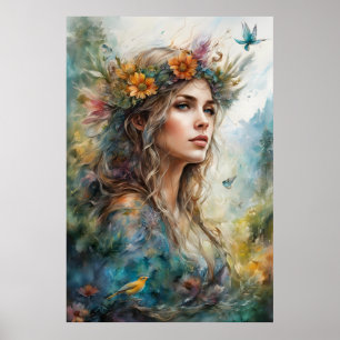 Boho Glamourous Woman Poster