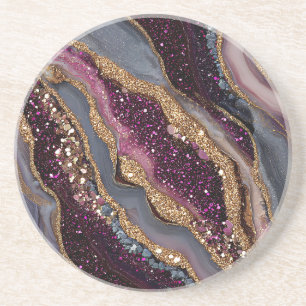 Boho Glitter Agate Coaster