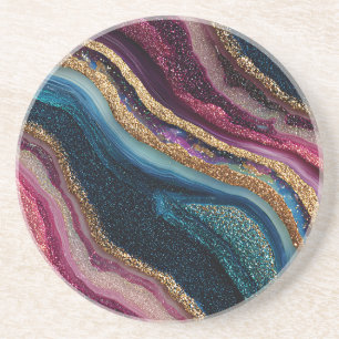 Boho Glitter Agate Coaster