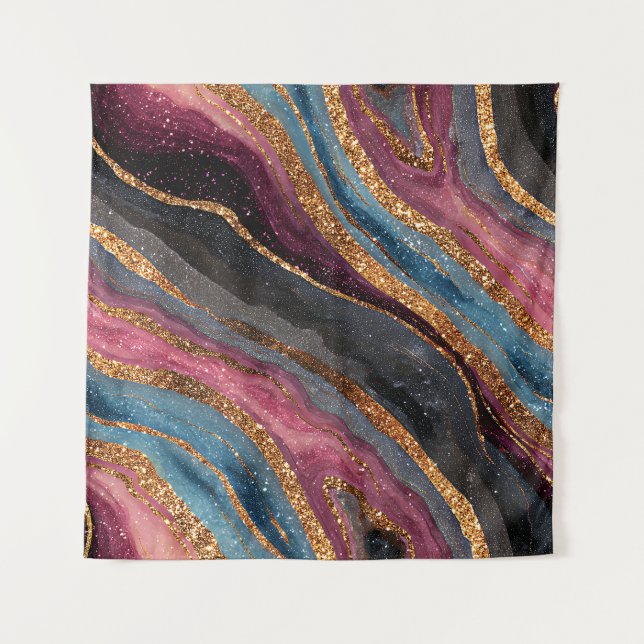 Boho Glitter Agate Tapestry (Front)