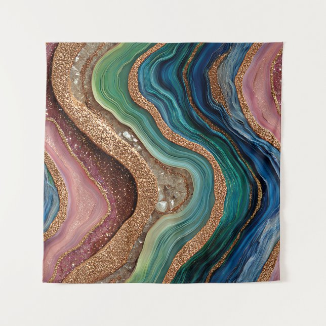 Boho Glitter Agate Tapestry (Front)