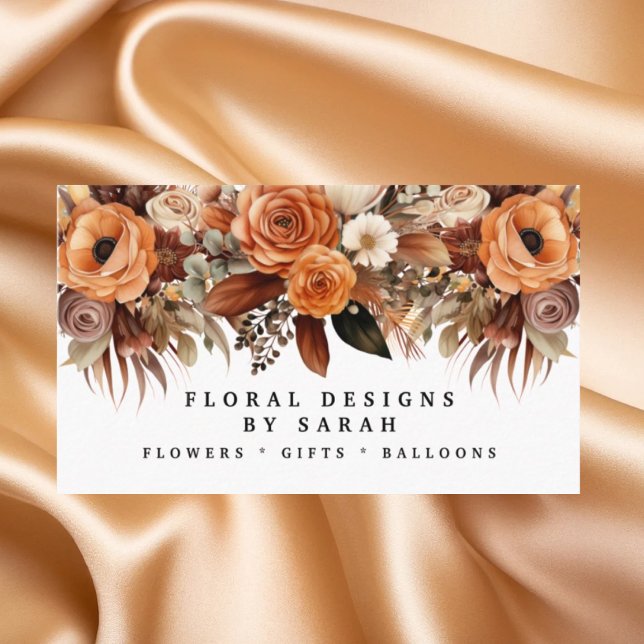 Boho Gold and Champagne Flowers Business Cards (Creator Uploaded)