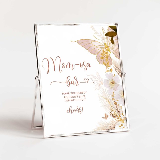 Boho gold foil butterfly Mum-osa bar Poster (Creator Uploaded)
