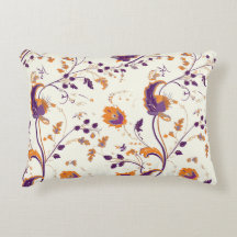 Boho Gold Purple Brush Accent Pillow