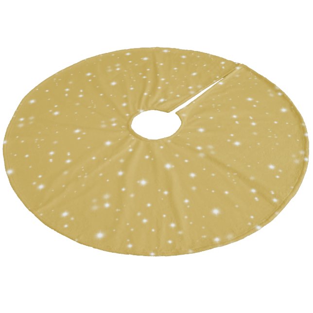 Boho Gold Starlight Fleece Tree Skirt (Angled)