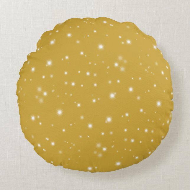 Boho Gold Starlight Round Cushion (Front)