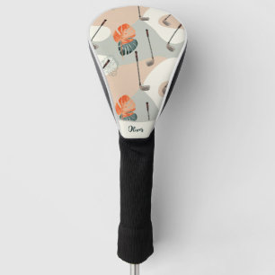 Boho Golf Clubs Pattern with Tropical Leaves Head Cover