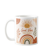 Boho Good Vibes Mug -Hello Sunshine Rainbow Coffee