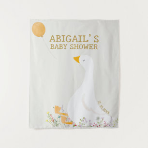 Boho Goose Duck Floral Baby Shower Welcome  Tapestry