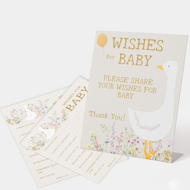 Boho Goose Duck Wildflower Wishes Advice Baby Game (Creator Uploaded)