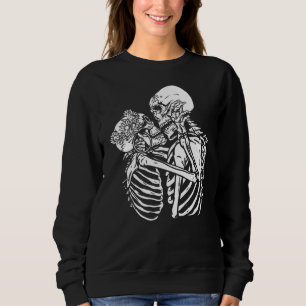 boho goth skeleton lovers valentines skull sweatshirt