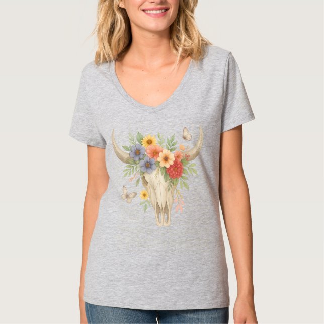 Boho Gothic Floral T-Shirt (Front)