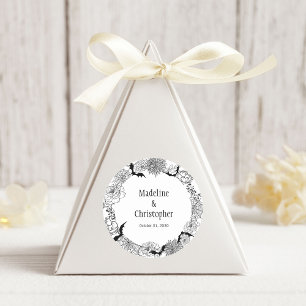 Boho Gothic Floral Wedding Classic Round Sticker