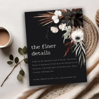 Boho Gothic Rust Black Botanical Wedding Details