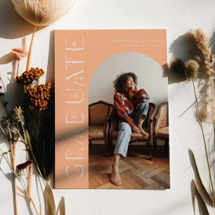 Boho Graduate Peach Graduation Announcement