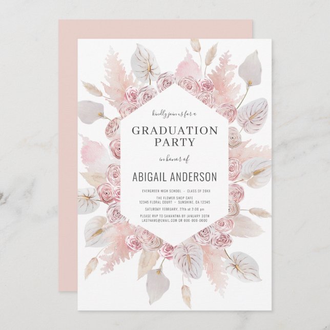 Boho Graduation Class of 2023 Party Card (Front/Back)