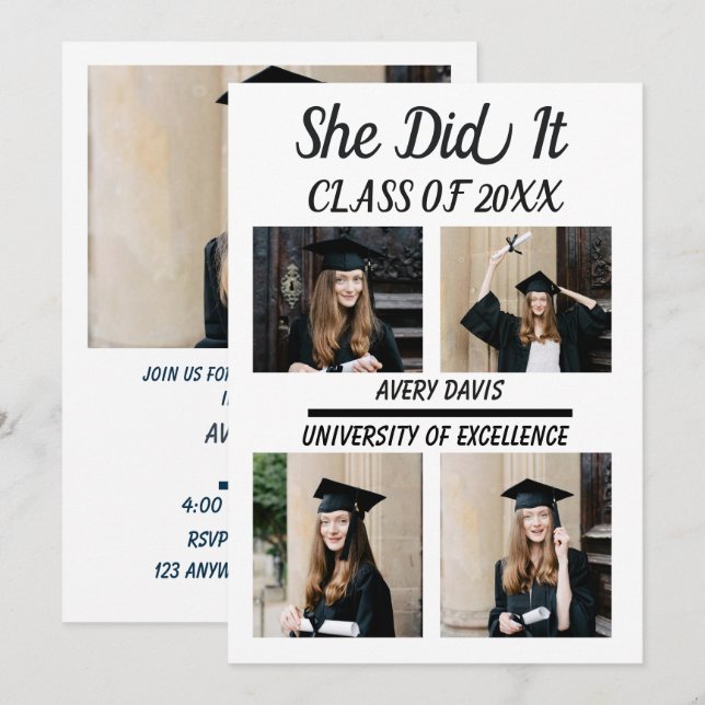 Boho Graduation Party Invite 2026 (Front/Back)
