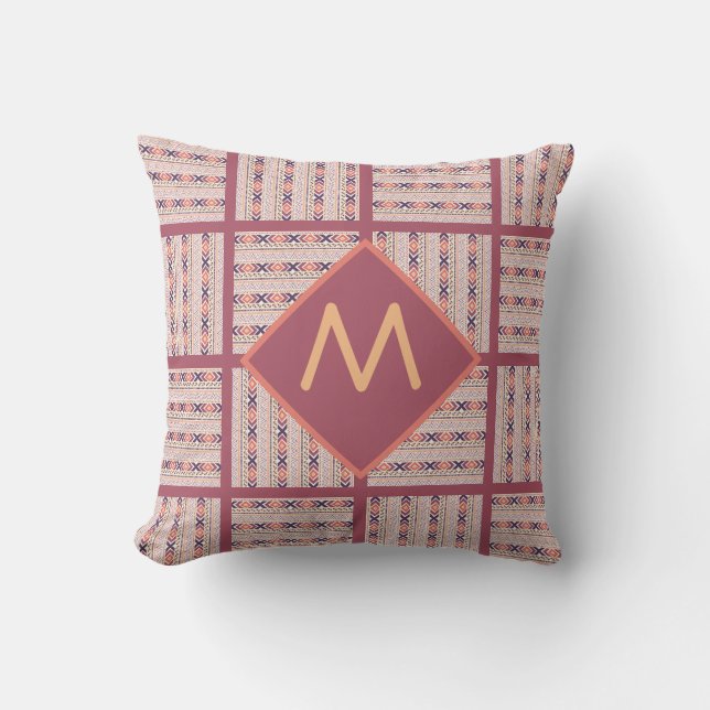 Boho Graphix Pattern Personalised Throw Pillow (Front)