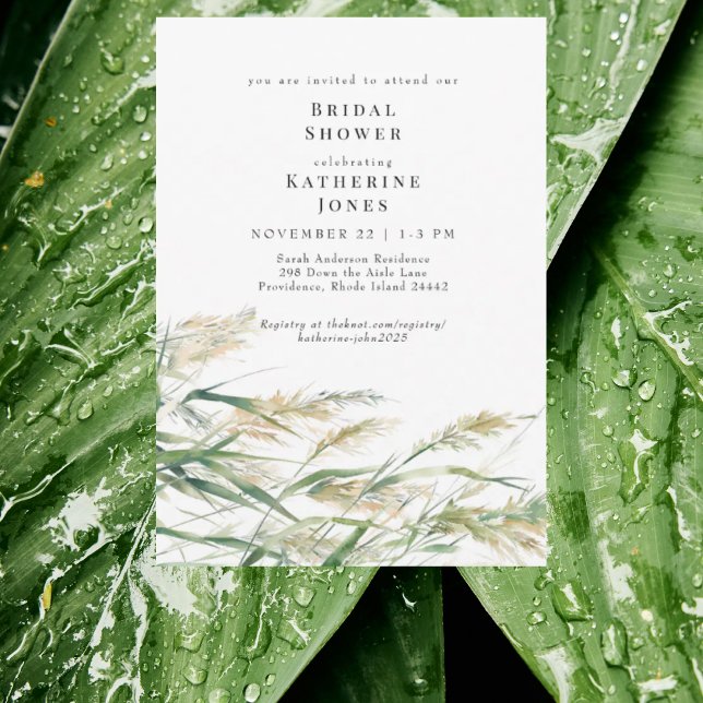 Boho Grass Bridal Shower  Invitation (Creator Uploaded)