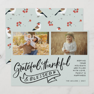 Boho Grateful Thankful Blessed Family Photo Christ