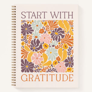 Boho Gratitude Journal – Hand Drawn Floral Autumn