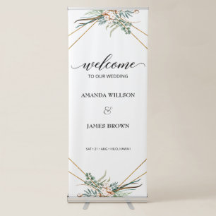 Boho Greeenery Eucalyptus Wedding Welcome Retractable Banner