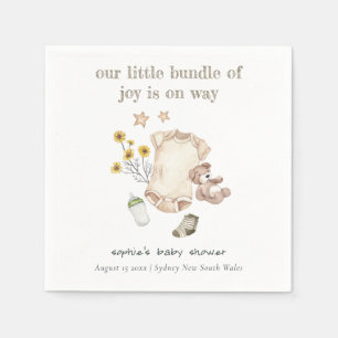 Boho Green Baby Clothes Gender Neutral Baby Shower Napkin