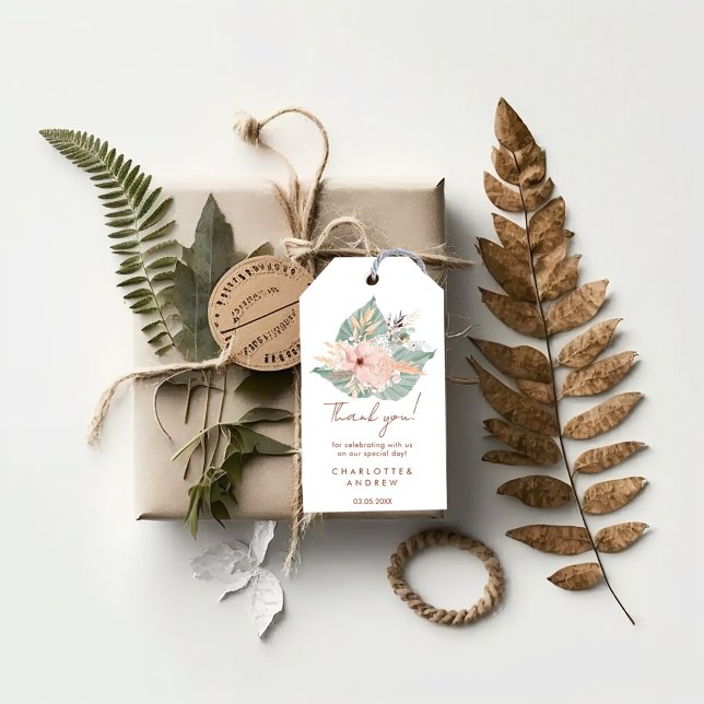 Boho Green Blush Wedding  Gift Tags (Creator Uploaded)
