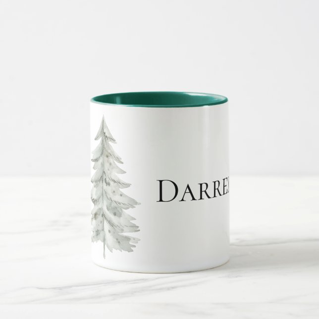 Boho Green Christmas Tree Mug (Center)