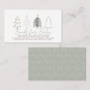 Boho Green Christmas Trees Baby Book Request Enclosure Card