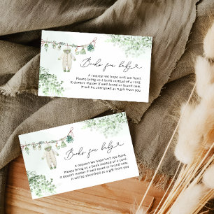 Boho Greenery Baby Clothes Line Books for Baby Enclosure Card