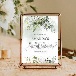Boho greenery bridal shower welcome sign