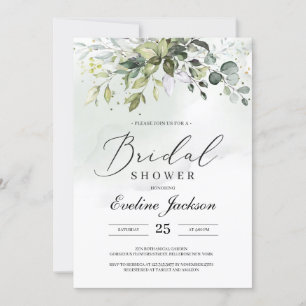 Boho Greenery Eucalyptus Bridal Shower Invitation