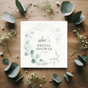 Boho Greenery Eucalyptus Bridal Shower Napkin