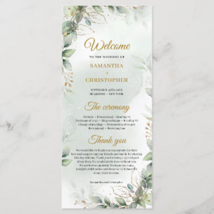 Boho greenery eucalyptus foliage gold frame programme